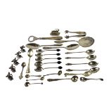 A COLLECTION OF EARLY 20TH CENTURY AND LATER SILVER FLATWARE, SILVER ITEMS AND OTHERS Comprising