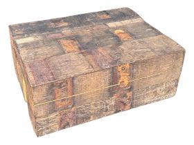 DANIEL MARSHALL, 1962 WHISKY STAVE CIGAR HUMIDOR, LIMITED EDITION (A/F). Height-14.8cm, Width-37.