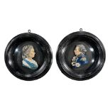 TWO 19TH CENTURY FRAMED WAX PORTRAITS SHOWING LORD HORATIO NELSON AND LADY EMMA HAMILTON, Diameter-