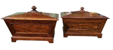 THOMAS & GEORGE SEDDON, A REAR MATCHED PAIR OF FINE QUALITY 19TH CENTURY PERIOD MAHOGANY