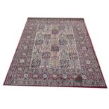 VALVA RUTA, A PAIR OF PERSIAN DESIGN WOOLEN RUG Square designs to central field with three running