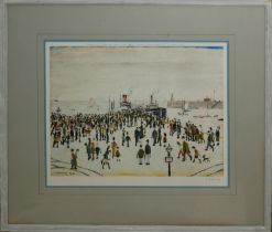LAWRENCE STEPHEN LOWRY, 1887 - 1976, A LIMITED EDITION COLOURED PRINT Titled ‘Ferryboats’, bearing