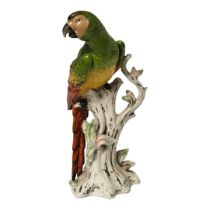 A LATE 19TH/EARLY 20TH CENTURY CONTINENTAL PORCELAIN PARROT FIGURE Hand painted decoration on a