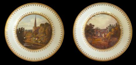 A PAIR OF SWANSEA CABINET PLATES CIRCA 1815-1817