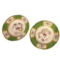 A PAIR OF LATE VICTORIAN MINTONS OF STAFFORDSHIRE SEMI PORCELAIN PLATES Manufactured for Thomas