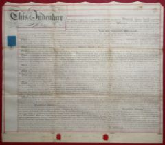 TWO 18TH CENTURY INDENTURES ON WAXED PAPER To include a document dated 1747, documenting a