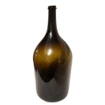 A MAGNUM SIZE LATE 19TH/EARLY 20TH CENTURY SHAFT AND GLOBE WINE BOTTLE With a string rim. (h 52cm)