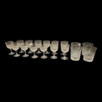 WEBB, A COLLECTION OF TWELVE 'NORMANDY' LEAD CRYSTAL WINE GLASSES Having cut decoration and acid