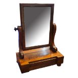 A VICTORIAN STYLE MAHOGANY SWING MIRROR With drawer inside vanity unit sat. (w 38cm x d 20.5cm x h