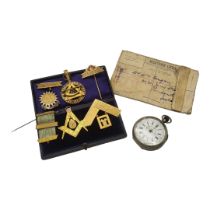 A COLLECTION OF VICTORIAN AND LATER 9CT GOLD AND GILT METAL MASONIC MEDALS To include a 9ct