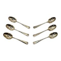 A SET OF SIX EARLY 20TH CENTURY SILVER RATTAIL TEASPOONS Plain form, hallmarked Viners, Sheffield,
