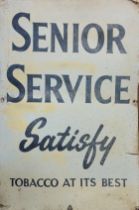 A MID 20TH CENTURY TIN ADVERTISING PANEL/SIGN FOR SENIOR SERVICE TOBACCO Inscribed ‘Senior Service