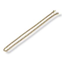 A 14CT GOLD ROPE LINK CHAIN. (approx length 47cm, 17.4g)