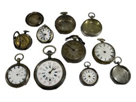 A LARGE .800 SILVER SPIRAL BREGUET REMONTOIR POCKET WATCH, 15 RUBIS MOVEMENT. TOGETHER WITH A