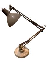 THOUSAND & ONE LAMPS LTD, A VINTAGE ANGLEPOISE STYLE LAMP IN WHITE. (extended h 105cm)