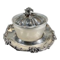 CHARLES REILY & GEORGE STORER, A WILLIAM IV SILVER BUTTER DISH, HALLMARKED LONDON, 1835 Lid having