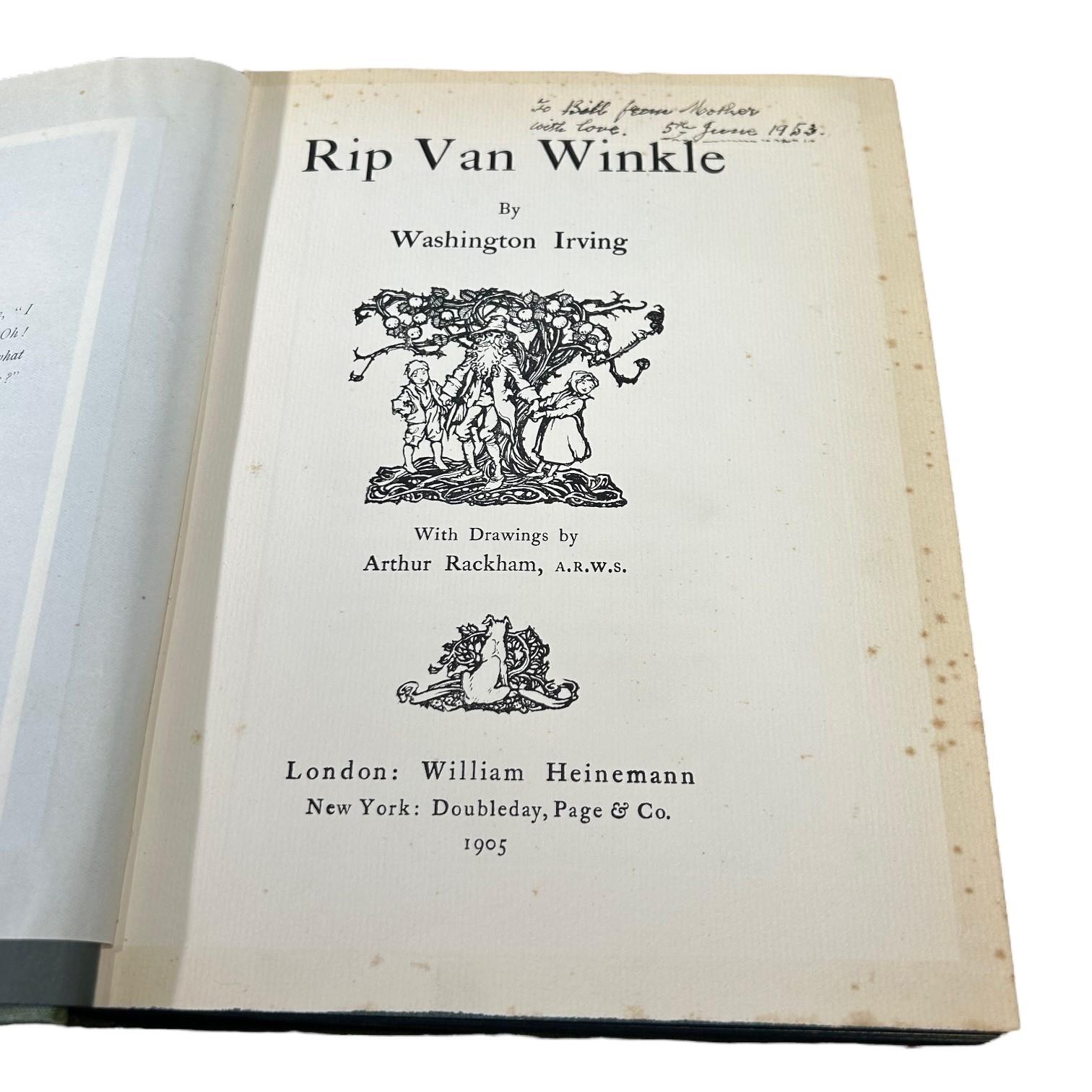 WASHINGTON IRVING, ILLUSTRATED BY ARTHUR RACKHAM. RIP VAN WINKLE BOOK, 2ND IMPRESSION, 1905 - Image 2 of 2