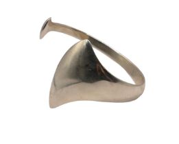 BENT GABRIELSEN FOR GEORG JENSON, A VINTAGE DANISH STERLING SILVER TORQUE BANGLE Having asymmetrical