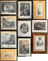 A COLLECTION OF TEN 18TH/19TH CENTURY ENGRAVINGS AND PRINTS To include after Louis Tocque by Jean-
