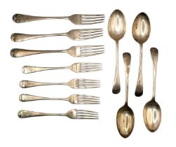 ATKIN BROTHERS, A COLLECTION OF SILVER FORKS AND SPOONS, HALLMARKED SHEFFIELD, 1912 Comprising three