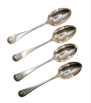 GOLDSMITHS & SILVERSMITHS CO. LTD, FOUR SILVER SPOONS, HALLMARKED LONDON 1921, 1922 AND 1929