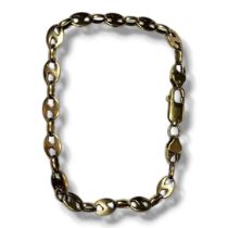 A 9CT GOLD STYLISED GUCCI LINK BRACELET (approx length 22.5cm, 12g)