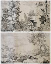 BERNARDO ZILOTTI, 1730 - 1795, PAIR OF 18TH CENTURY ETCHINGS Italian Views, Quantity 2. (48cm x