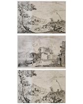 BERNARDO ZILOTTI, 1730 - 1795, PAIR OF 18TH CENTURY ETCHINGS Italian views, Quantity 2. (48cm x