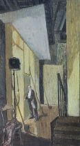 ERIC BRUCE MCKAY, 1907 - 1989, PASTEL ON PAPER Theatre scene, titled 'Entrance Up Centre, Devonshire