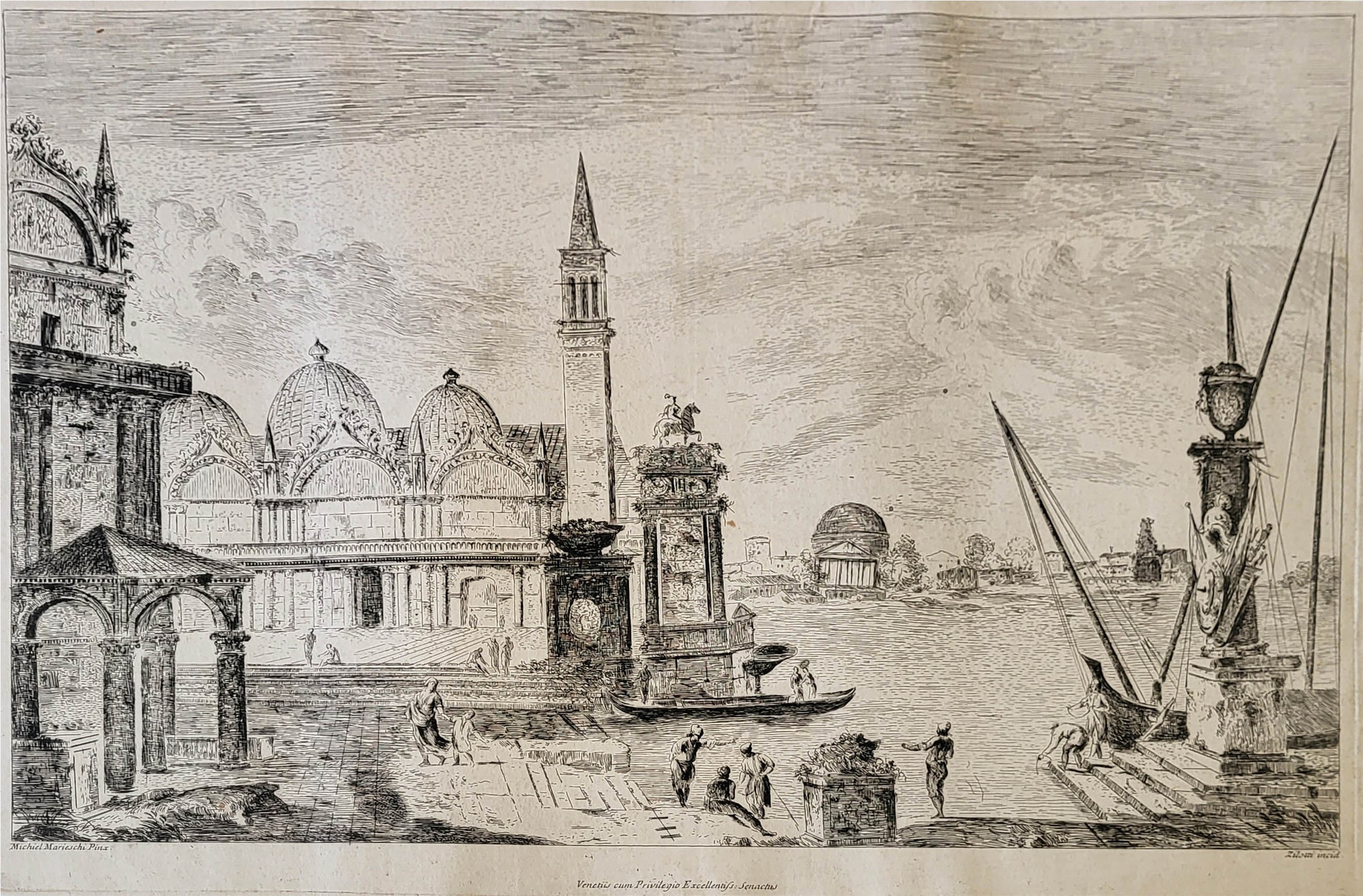 BERNARDO ZILOTTI, 1730 - 1795, AFT MICHIEL MARIESCHI, 1710 - 1743, PAIR OF 18TH CENTURY ETCHINGS - Image 3 of 3