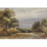 JAMES PRICE, AN ENGLISH VICTORIAN SCHOOL WATERCOLOUR Panoramic view, misty hill, signed bottom right