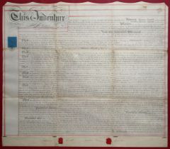 TWO 18TH CENTURY INDENTURES ON WAXED PAPER To include a document dated 1747, documenting a