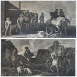 GEORG PHILIPP RUGENDAS I, 1666 - 1742, C1705/1710, MEZZOTINT ON LAID PAPER Horse/battle scenes, pair