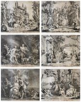 JACOPO AMIGONIA, ITALIAN, 1685 - 1752, A SERIES OF 18TH CENTURY LARGE SHEET ETCHINGS Quantity 6. (