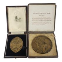 PINCHES OF LONDON, BRITISH RAILWAY MEMORABILIA INTEREST, THE RAILWAY CENTENARY BRONZE MEDAL,