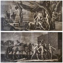 GEORG PHILIPP RUGENDAS I, 1666 - 1742, C1705/1710, MEZZOTINT ON LAID PAPER Horse/battle scenes, pair