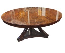 DAVIDSON OF LONDON, a good burr and figured walnut regency breakfast table, the circular top