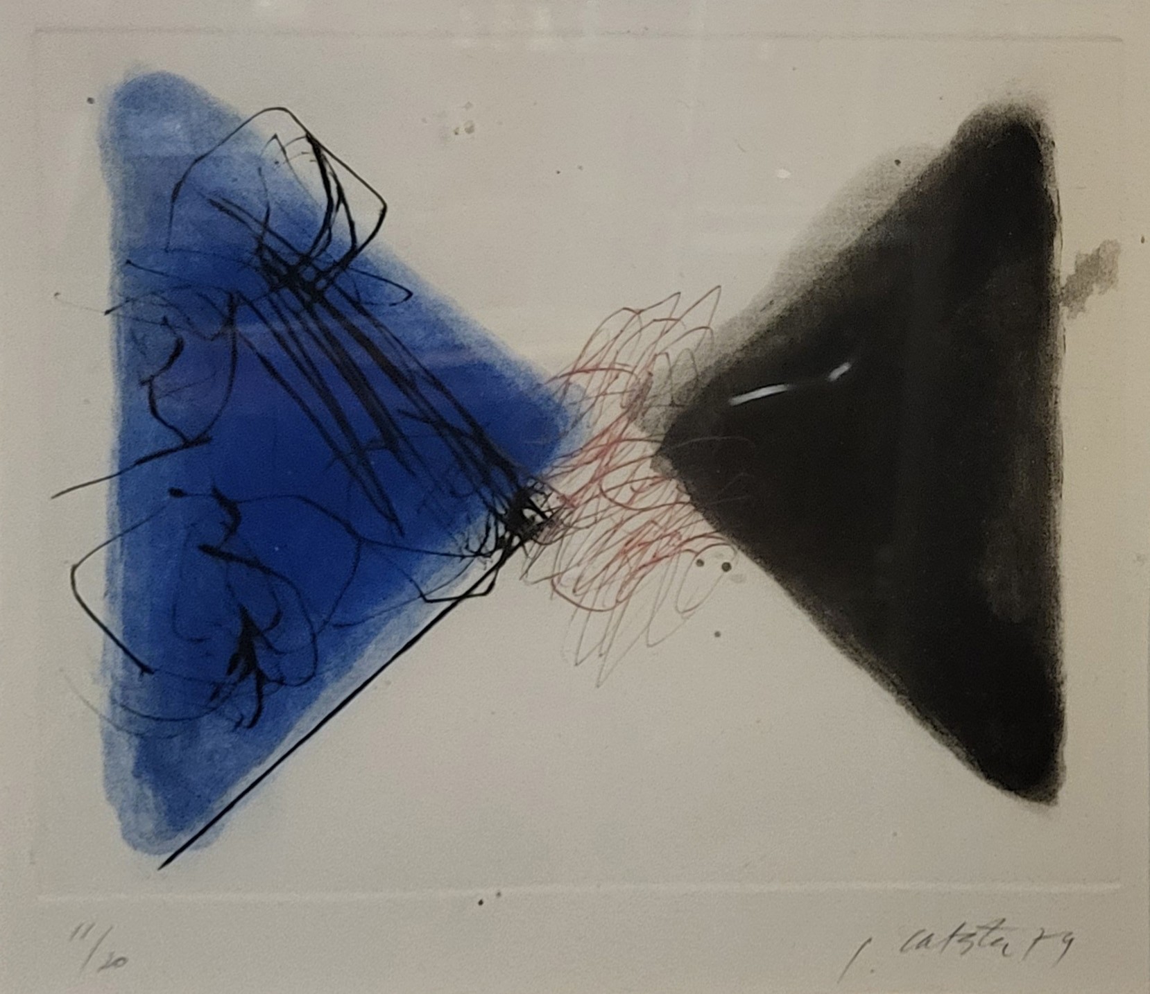GER LASTER, DUTCH, 1920 - 2012, A LIMITED EDITION (11/20) ABSTRACT LITHOGRAPHIC GEOMETRIC STUDY WITH
