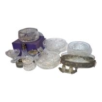 A COLLECTION OF VINTAGE CUT LEAD CRYSTAL TABLEWARE To include a Watford Crystal rose bowl and