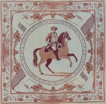 AN AMERICAN INDEPENDENCE COMMEMORATIVE PRINTED HANDKERCHIEF Titled ‘George Washington Foundator