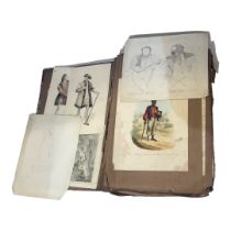 AN EARLY 19TH CENTURY SCRAP ALBUM FOLIO Consisting of early pencil drawing of political series no 2,