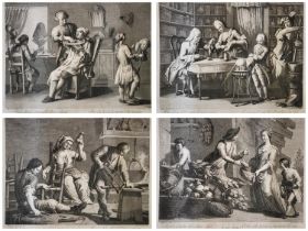 ITALIAN, FRANCISCUS BARETTA AFT PETRUS MAINOTO, SERIES OF 18TH CENTURY ETCHINGS Depicting various