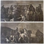 GEORG PHILIPP RUGENDAS I, 1666 - 1742, C1705/1710, MEZZOTINT ON LAID PAPER Horse/battle scenes, pair