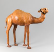 AN EXCEPTIONAL LARGE MID/LATE 20TH CENTURY LEATHER CAMEL SCULPTURE. Probably made for Liberty