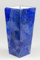 A LAPIS LAZULI VASE. Condition report: Small chip to top.