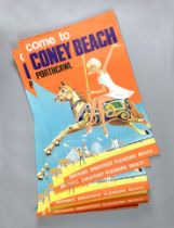 A COLLECTION OF EIGHT ORIGINAL MID-20TH CENTURY CONEY BEACH PORTHCAWL BRITISH PLEASURE PARK