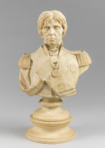 A 20TH CENTURY LIBRARY BUST OF LORD NELSON. Composite.