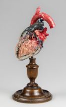 A FINE AND HIGHLY DETAILED CORROSION CAST HEART MODEL. (h 31cm x w 15cm x d 14.5cm)