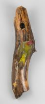 A LATE 20TH CENTURY TAXIDERMY EUROPEAN GREEN WOODPECKER (PICUS VIRIDIS) Upon a naturalistic wall