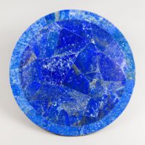 A LAPIS LAZULI VENEERED PLATE OR SERVING PLATTER (38.5cm)